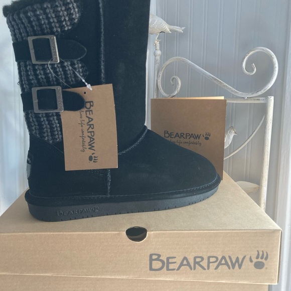 BEARPAW Sz 7 Black Boshie Suede Boot - Picture 4 of 4